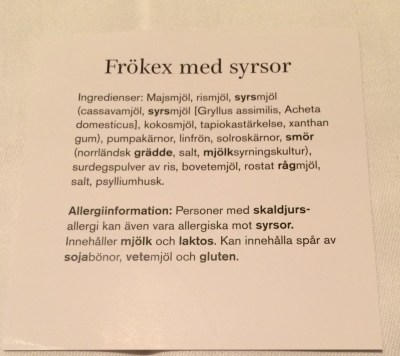 Frökex med syrsor Polarbröd Utstickarpriset