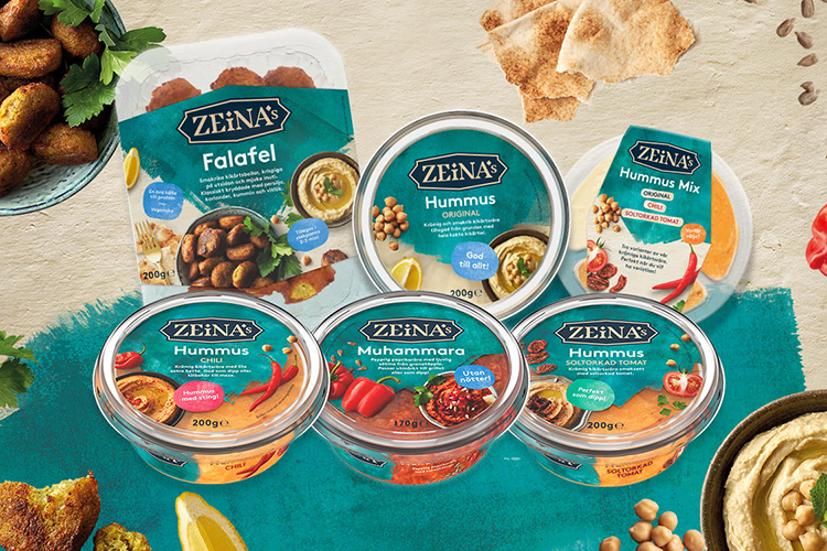 Förpackningar med Zeinas sortiment