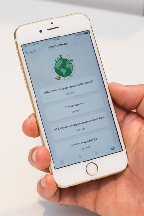 En smartphone visar en app om att panta
