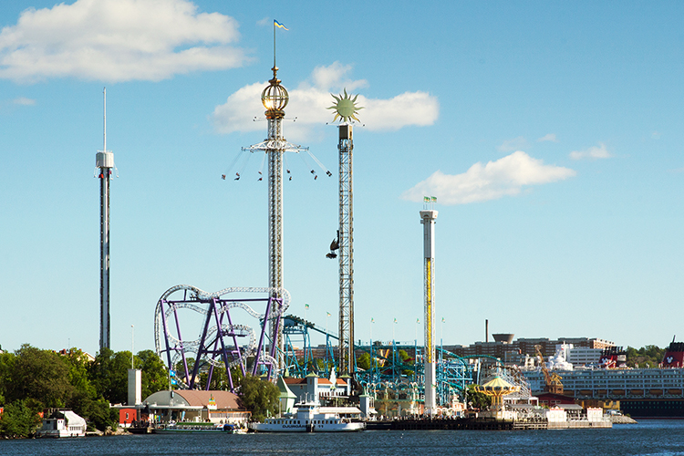Vybild över nöjesfältet Gröna lund