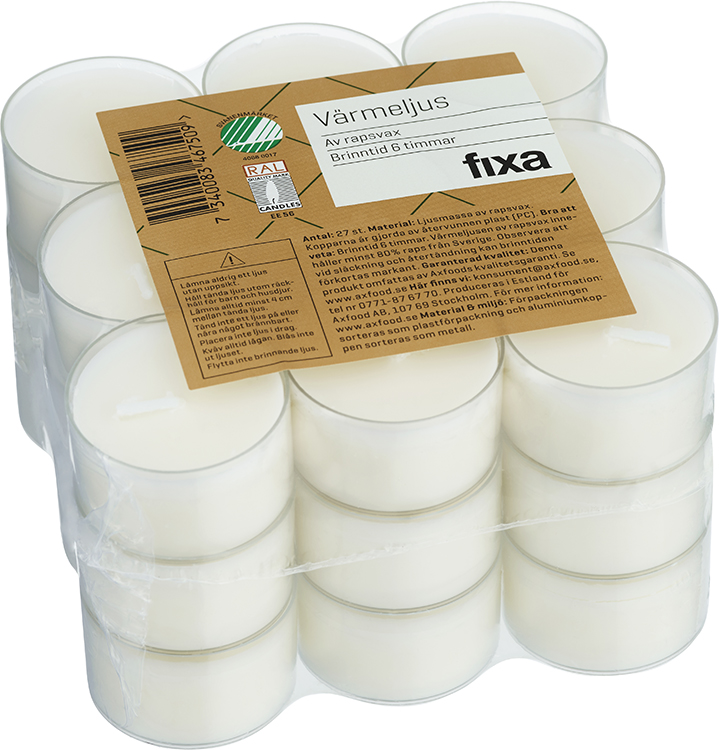 En förpackning med 27 stycken värmeljus