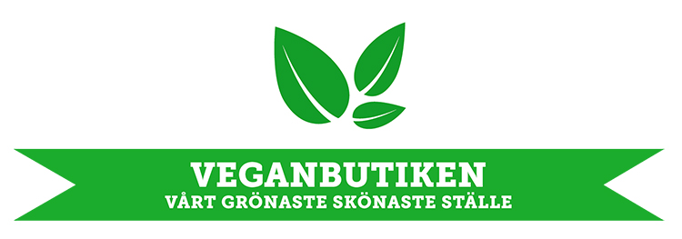 Tre gröna illustrerade blad, under texten VEGANBTUKEN VÅRT SKÖNASTE GRÖNASTE STÄLLE